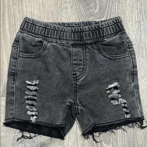 Olive and Scout Charcoal Distressed Kids Shorts